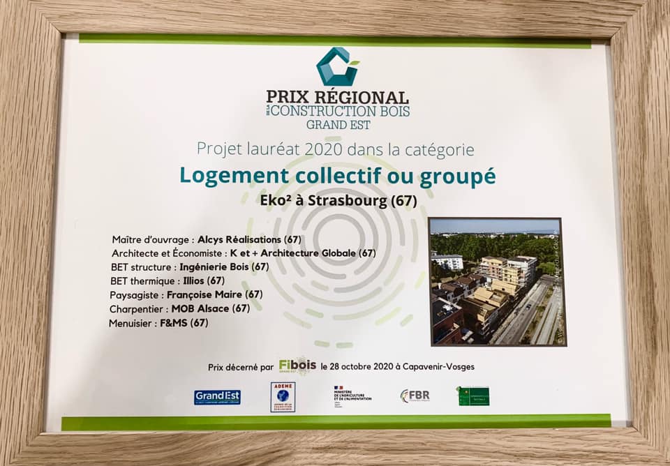 Prix Régional Construction Bois Grand Est Eko2 | Alcys Réalisations